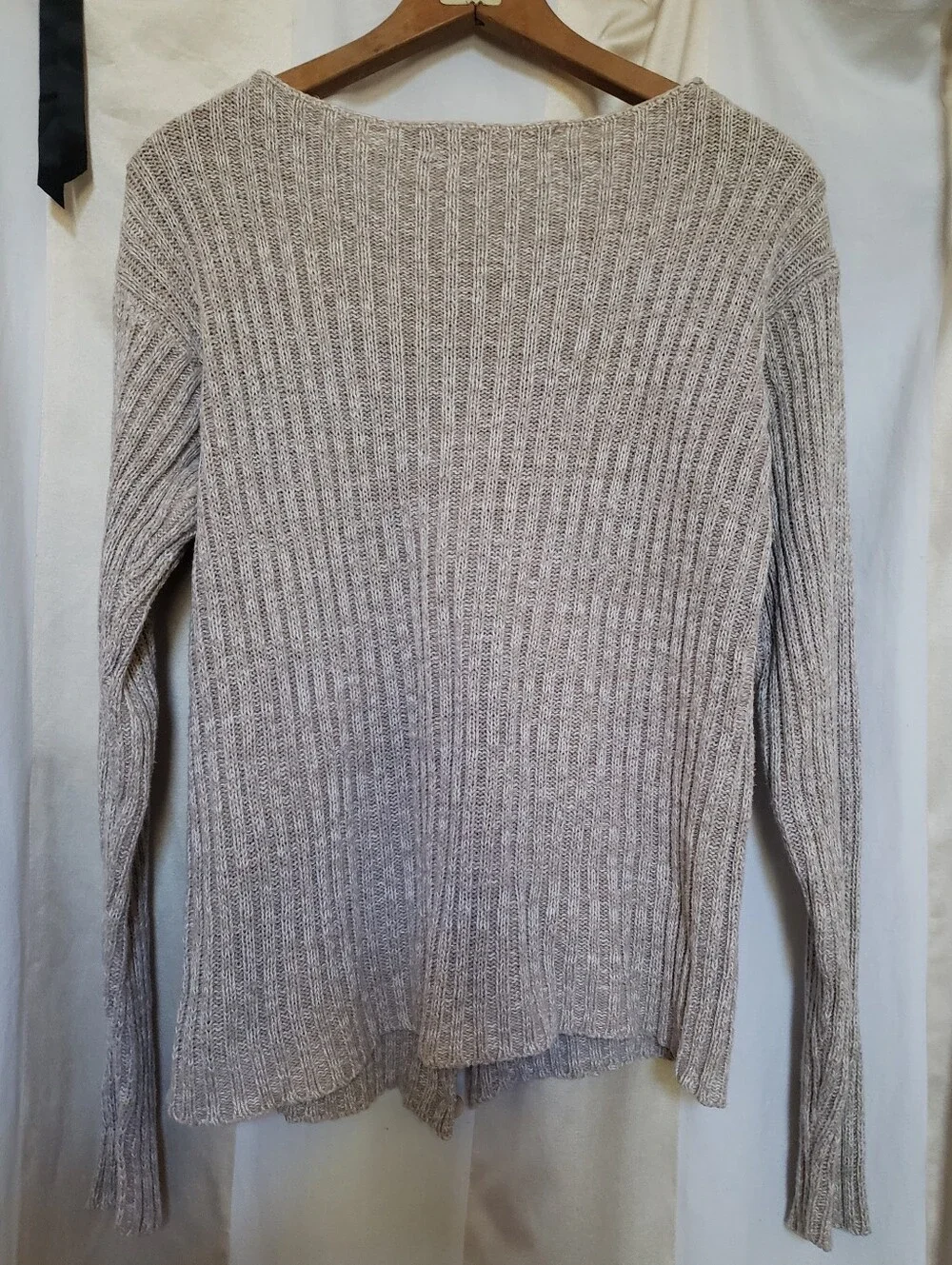 Neutral Cotton Ribbed Sweater - Picture 4 of 11